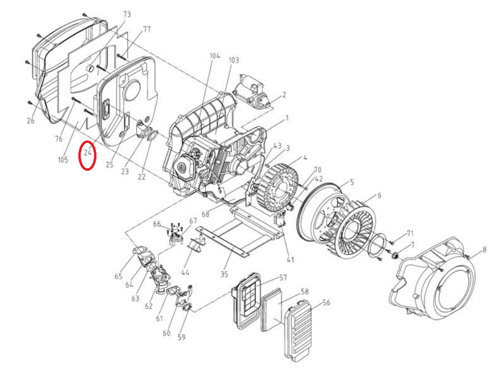 Kipor Power Generator Muffler KGE5500X 10100 Highskyrvparts